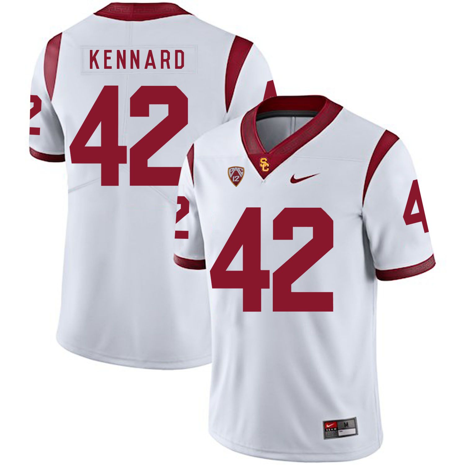 Men USC Trojans #42 Kennard White Customized NCAA Jerseys->customized ncaa jersey->Custom Jersey